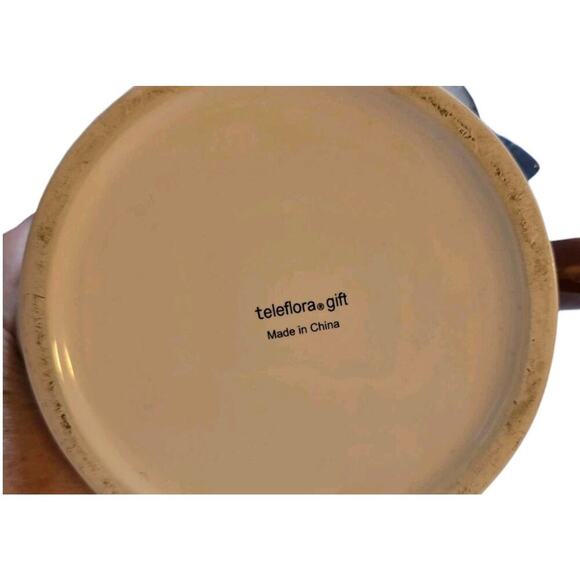 Vintage Teleflora Teapot Ceramic Tea Party Blue Bird In Mirror - Picture 6 of 6